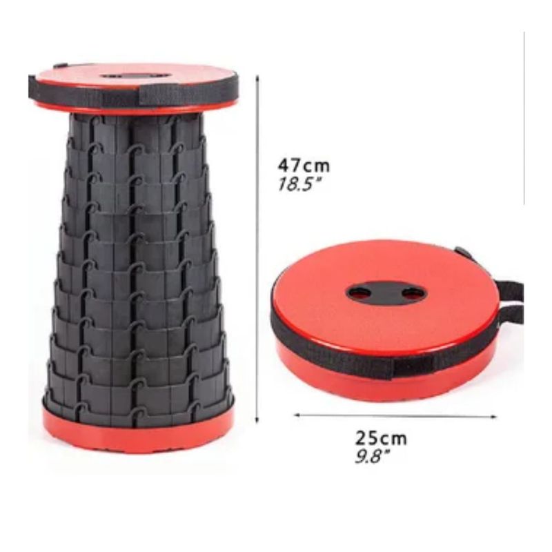 GENERICO - Retráctil silla plegable de peso ligero roja plástica ajustable