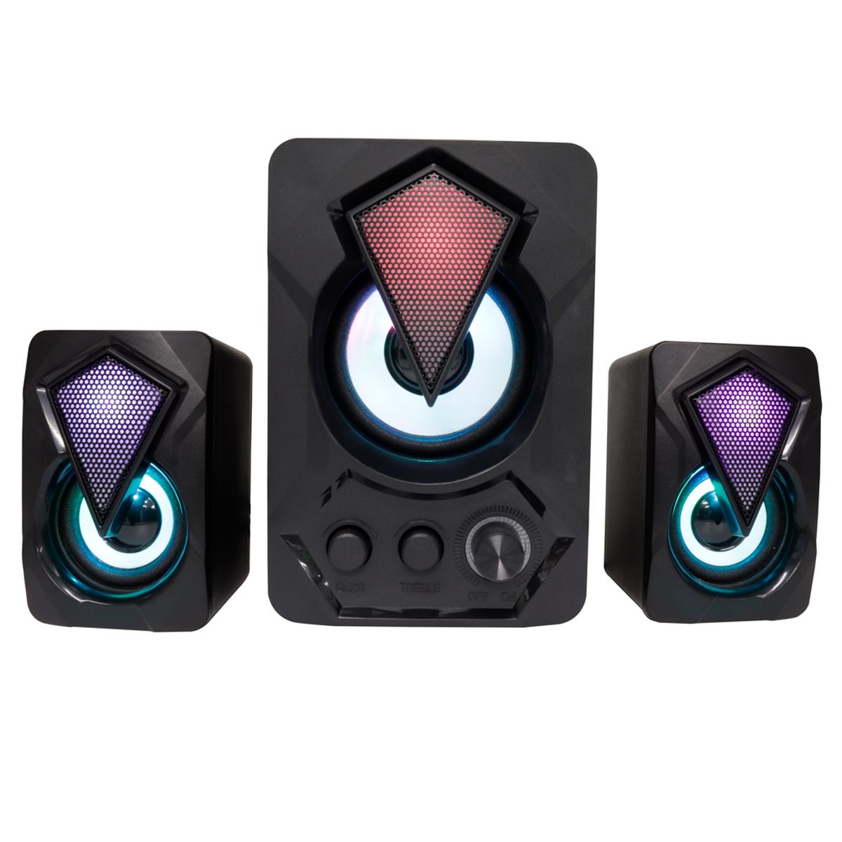 GENERICO - PARLANTES BAFLES RGB CON WOOFER 6W PC 35MM NEGROS G3