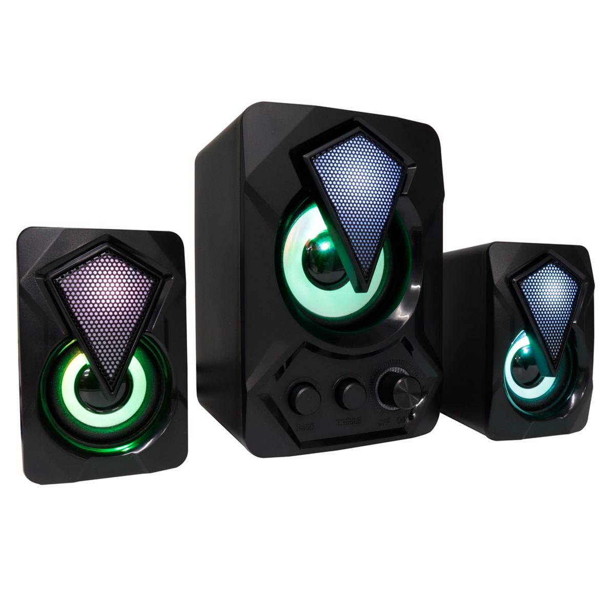 GENERICO - PARLANTES BAFLES RGB CON WOOFER 6W PC 35MM NEGROS G3