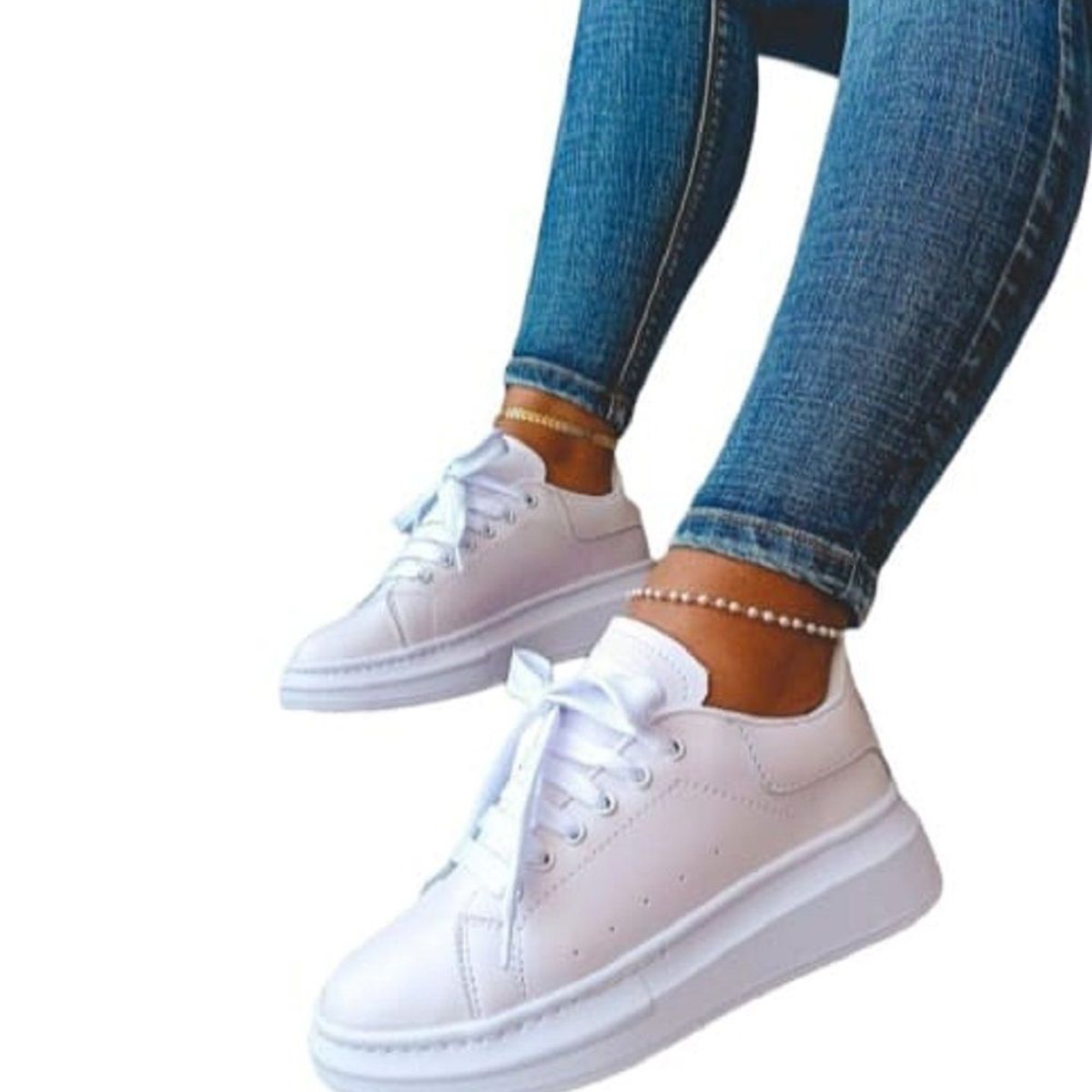 EVEGONZ - Calzado Casual Zapatos Urbanos Moda Informal Tenis Blanco Mujer