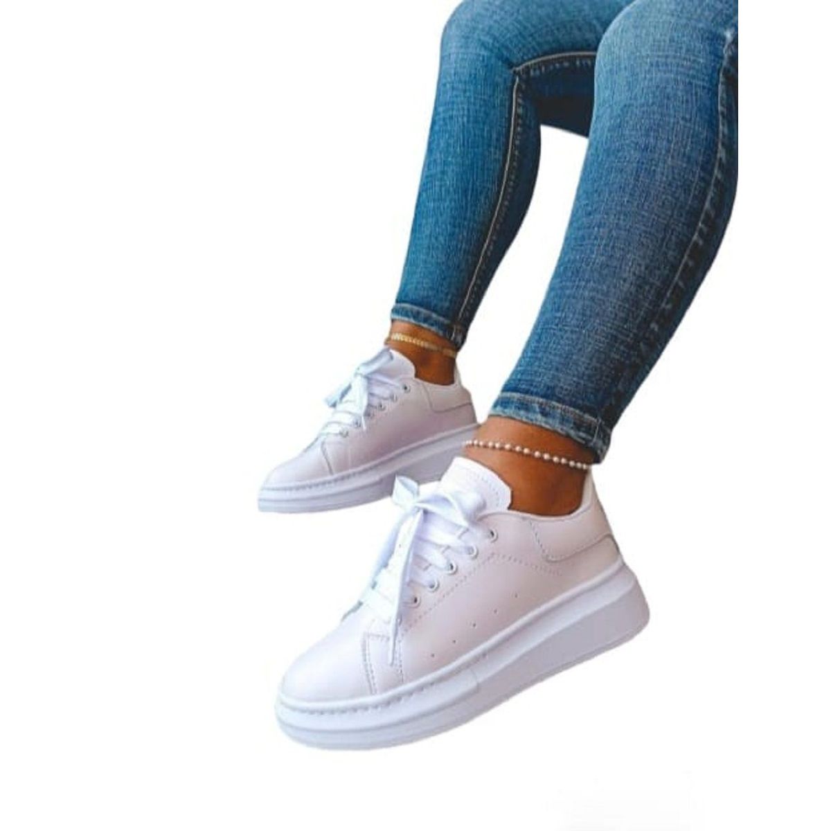 EVEGONZ - Calzado Casual Zapatos Urbanos Moda Informal Tenis Blanco Mujer