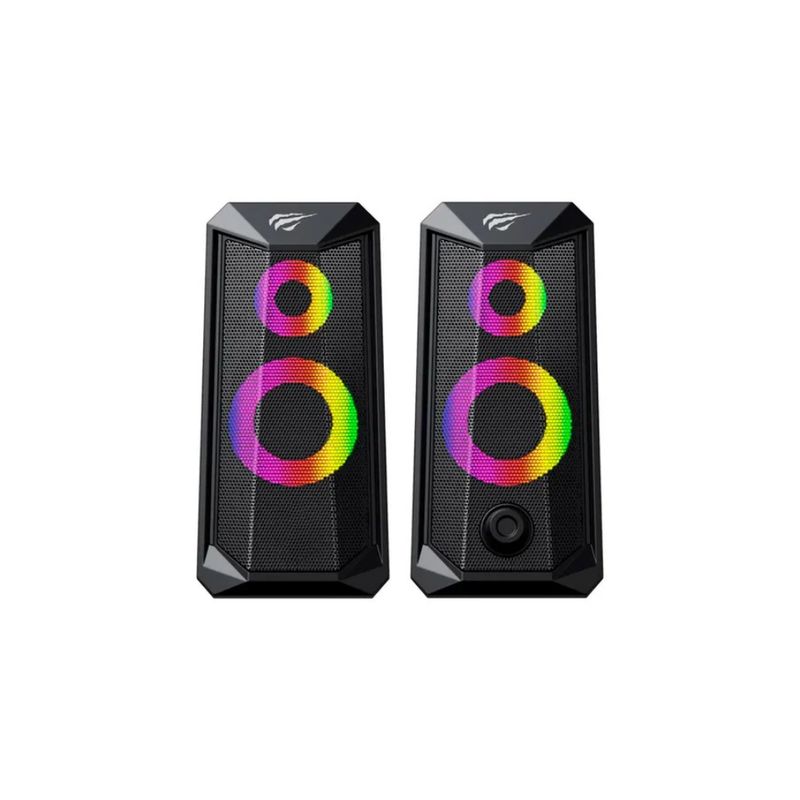 GENERICO - PARLANTE GAMER NEGRO RGB USB 35M PARA PC 10W