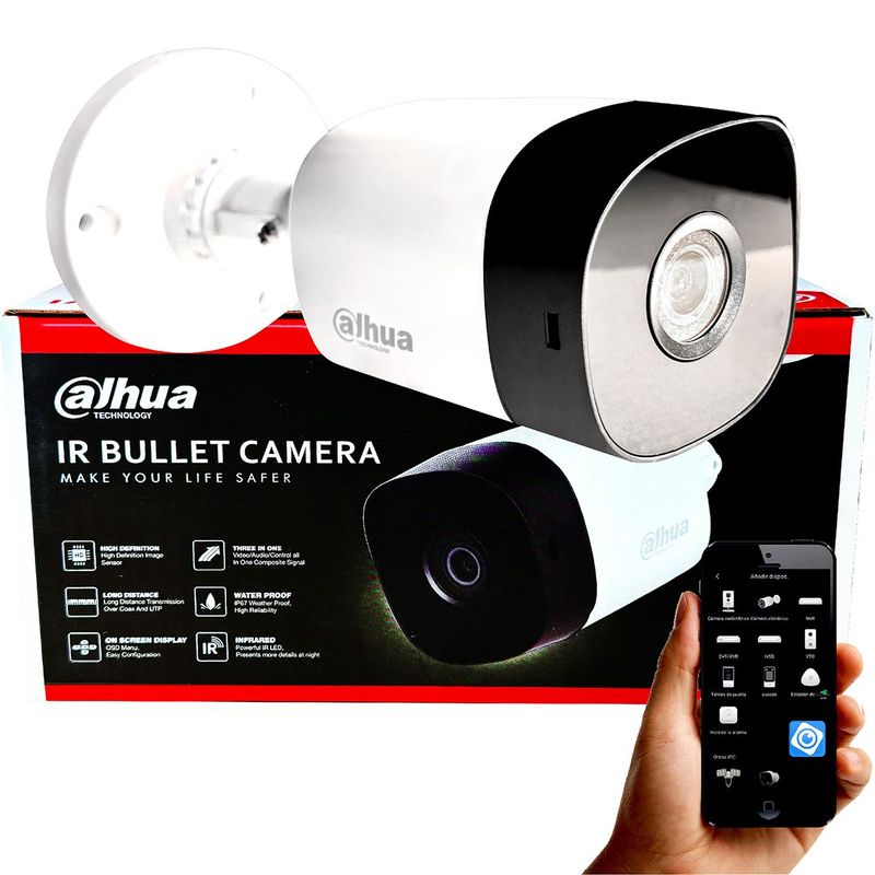 DAHUA - CÁMARA DE SEGURIDAD TIPO BALA DAHUA PARA DVR 2MP 1080P
