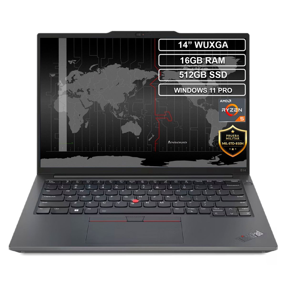 LENOVO - Portatil LENOVO ThinkPad E14 Ryzen 5 7530U 16GB 512GB Win11 Pro IPS 14"