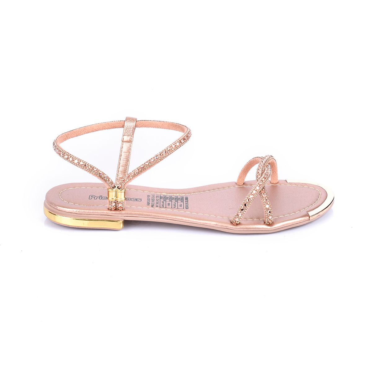 PRICE SHOES - Price Shoes Sandalia Plana Para Mujer 482103OROROSA