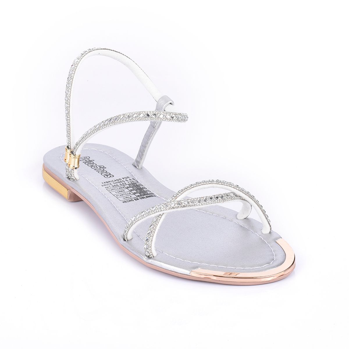 PRICE SHOES - Price Shoes Sandalia Plana Para Mujer 482103PLATA