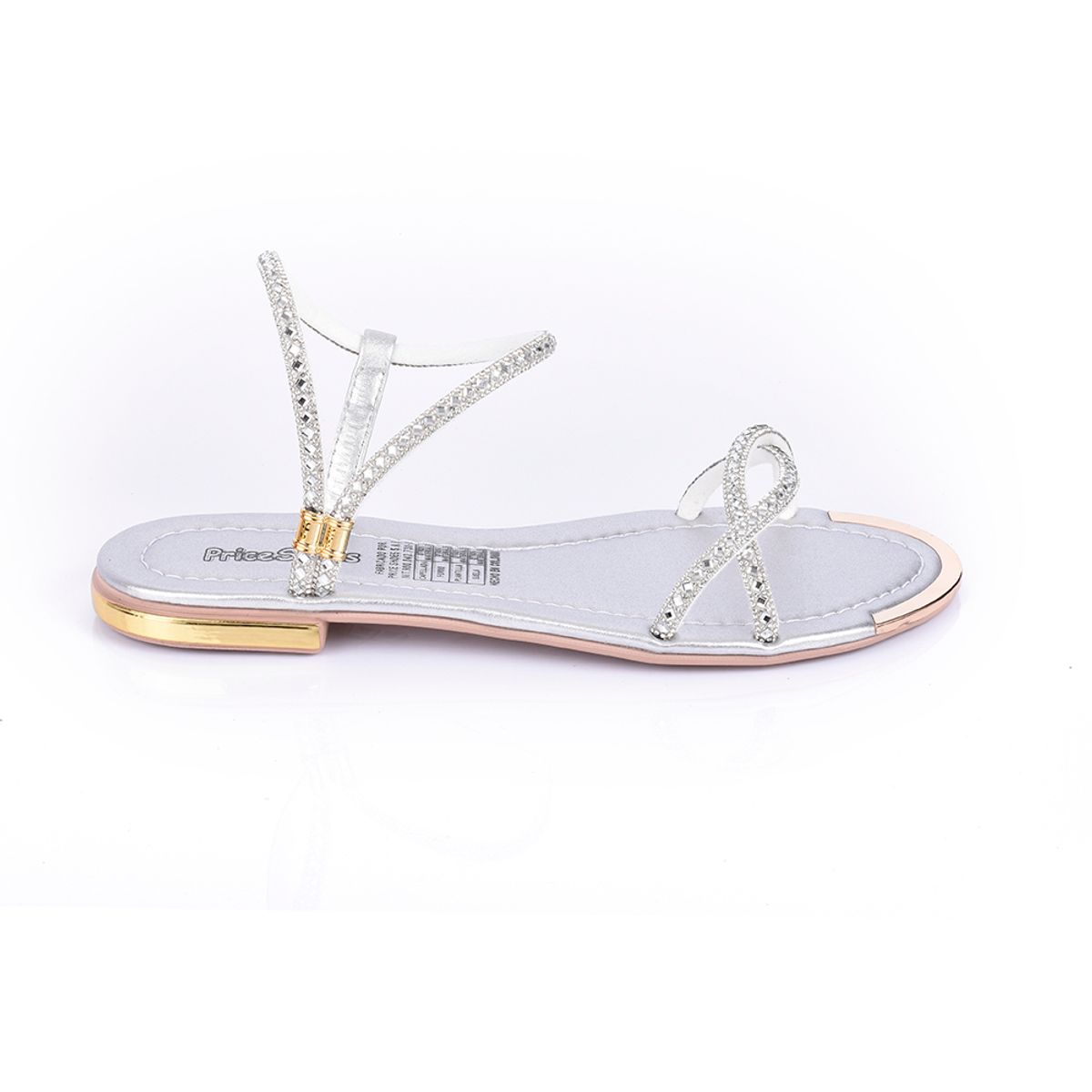 PRICE SHOES - Price Shoes Sandalia Plana Para Mujer 482103PLATA