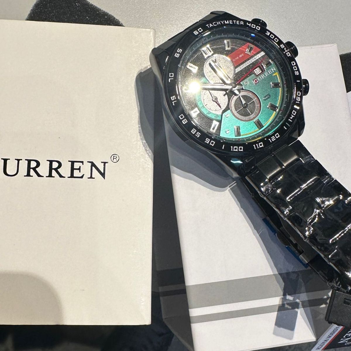 CURREN - RELOJ CURREN ORIGINAL 8410 NEGRO-VERDE