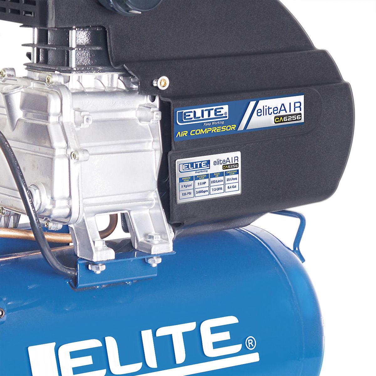 ELITE - Compresor De 2.5 Hp 25 Litros 125 Psi Elite Ca6256