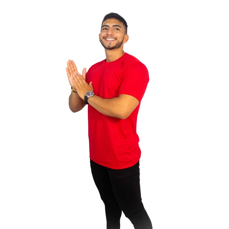 MANPOTSHERD - Camiseta Básica Hombre Rojo Manpotsherd_.