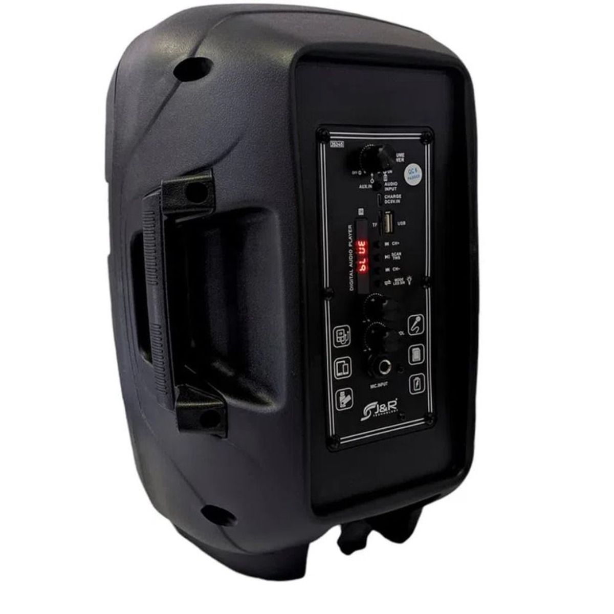 JYR TECHNOLOGY - Parlante Cabina 8 J5245 - Micrófono Trípode Control - Negro
