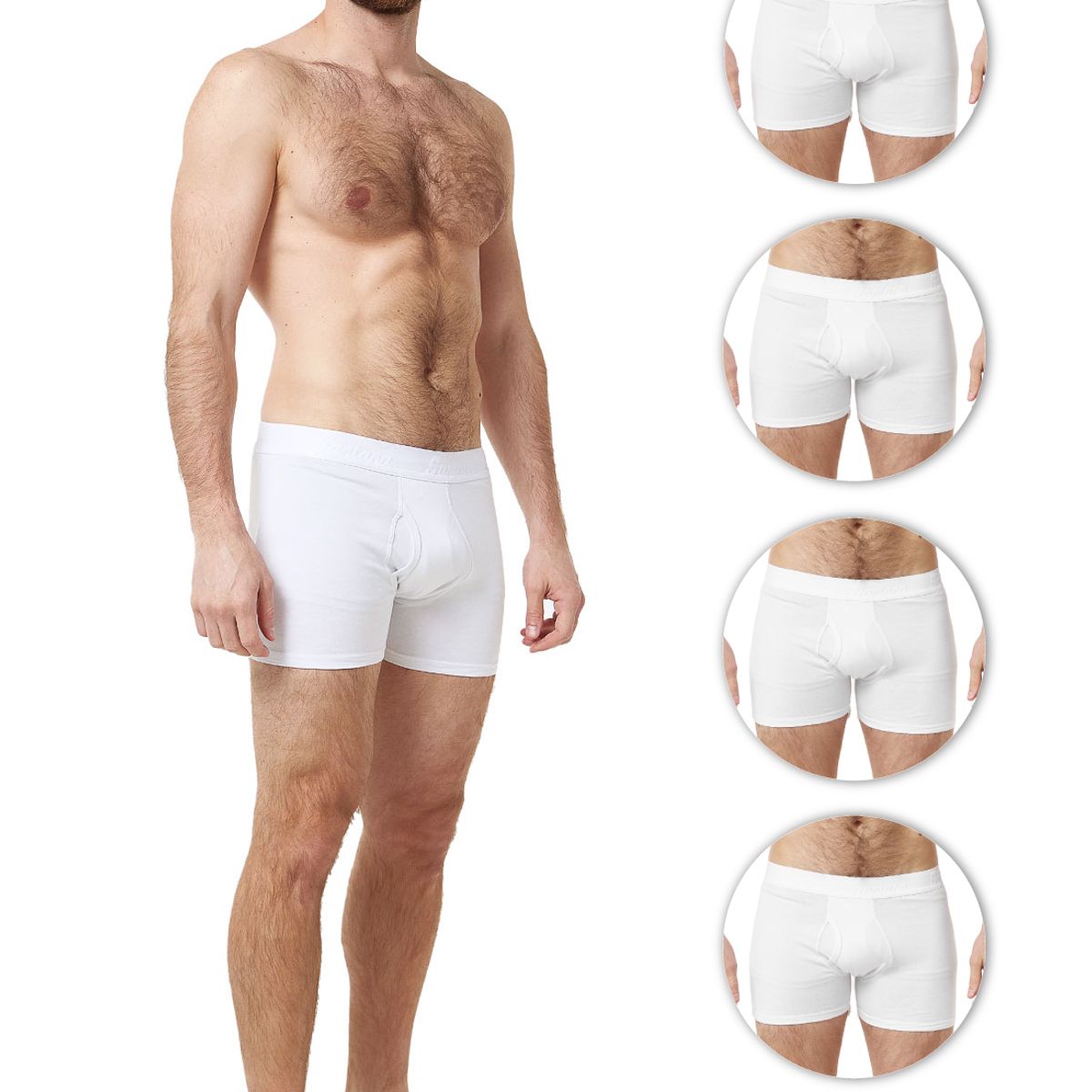 SANTANA - Combo X5 Bóxer Corto Hombre Santana Blanco