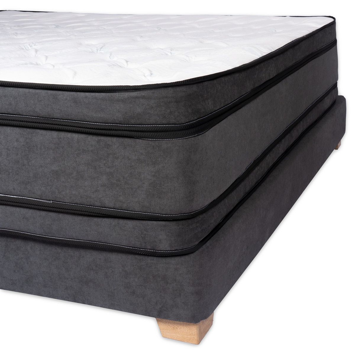 COLCHONES DISTINCION - COMBO COLCHON  DIAMANTE DOBLE PILLOW 160X190+ BASE CAMA PREMIUM