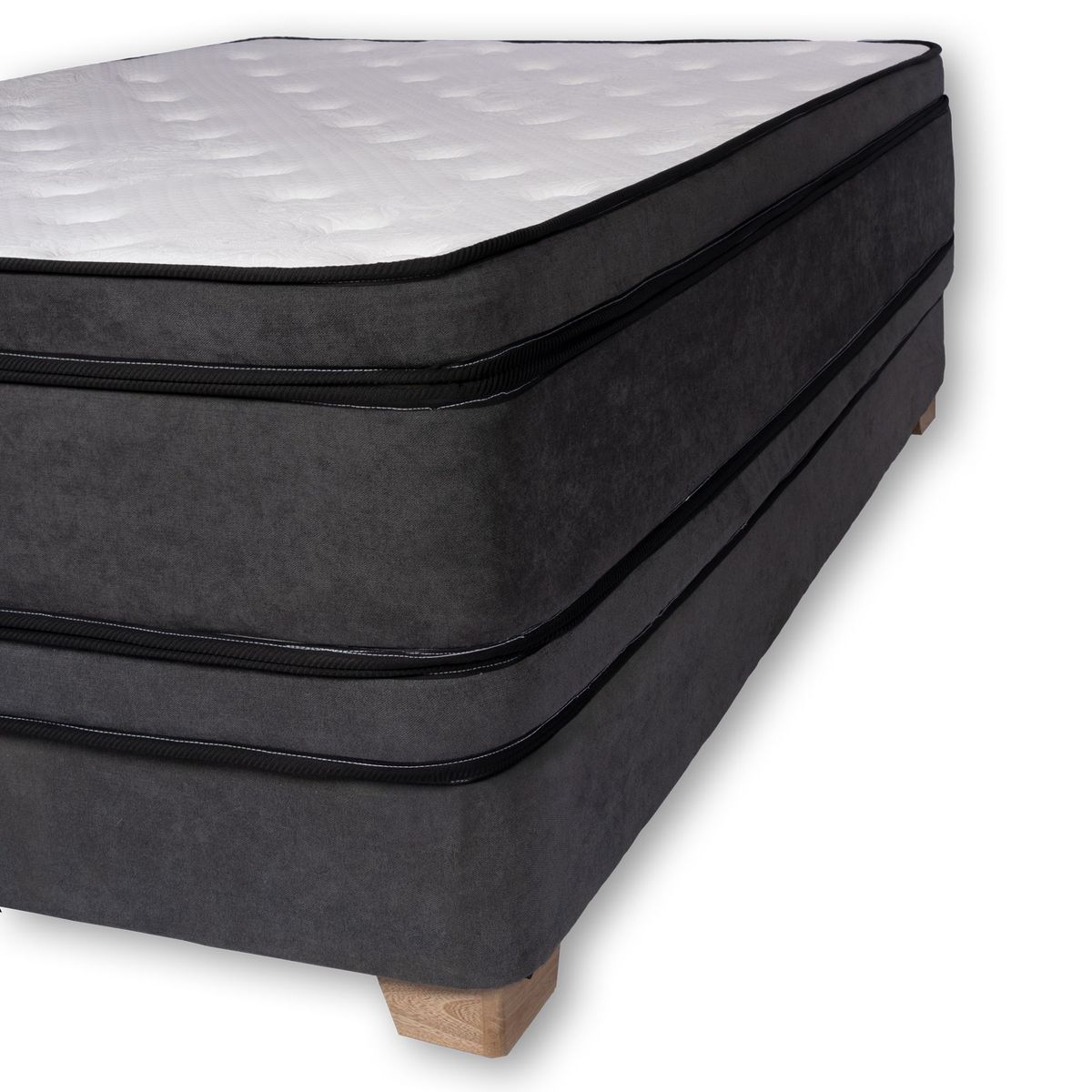 COLCHONES DISTINCION - COMBO COLCHON DIAMANTE DOBLE PILLOW 120X190 + BASE CAMA PREMIUM