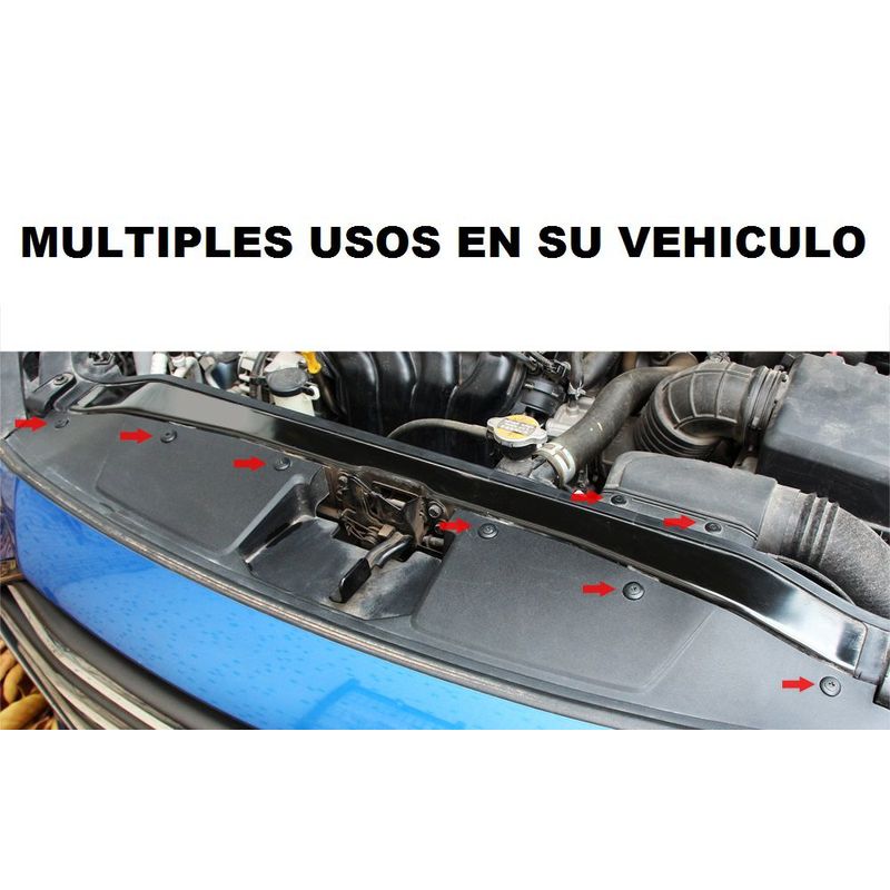 GENERICO - pines broches clips topes de 8 mm para vehiculo de 50 pcs