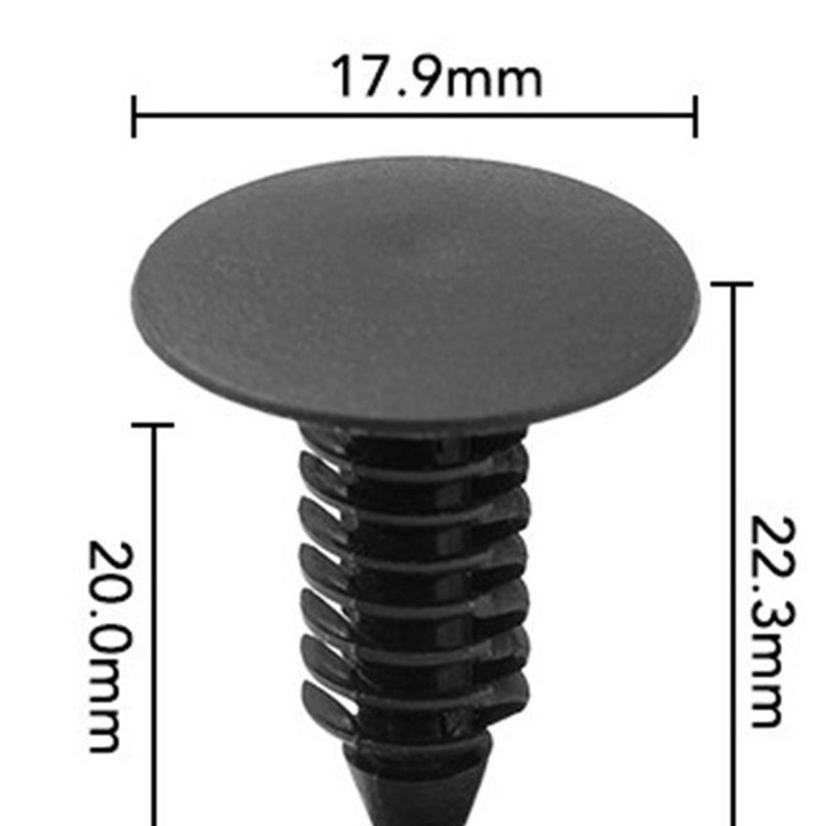 GENERICO - pines broches clips topes lisos para vehiculo de 50 pcs