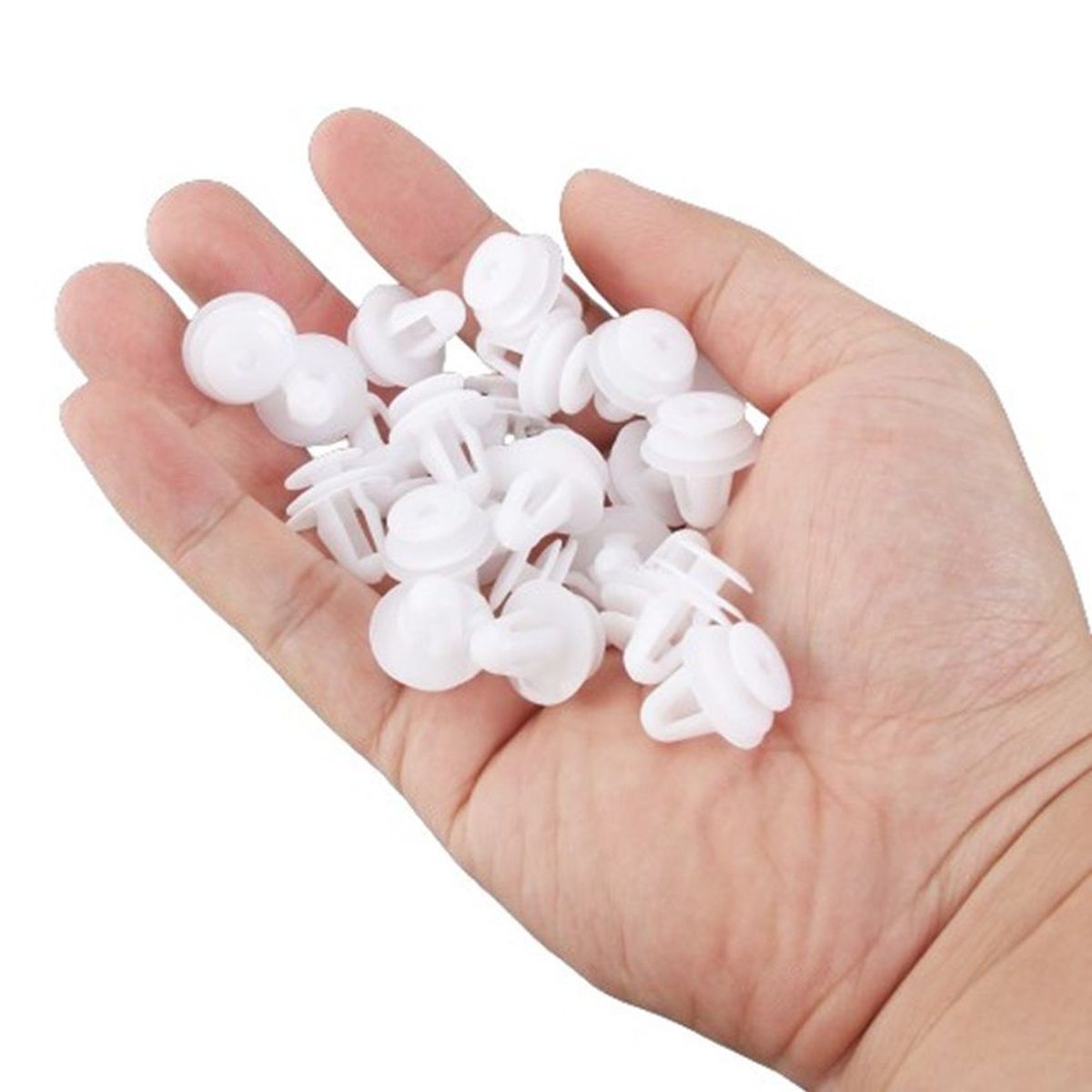 GENERICO - pines broches clips topes blancos para vehiculo de 50 pcs
