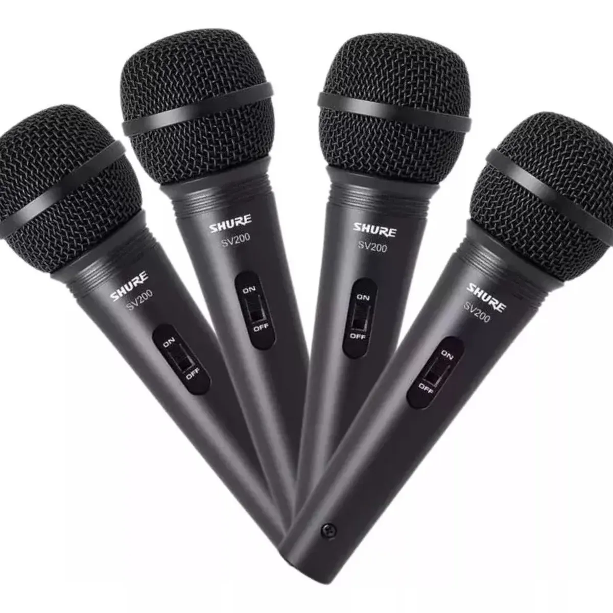 SHURE - Kit De 4 Micrófonos Shure Sv200 Vocal Dinámico Profesional