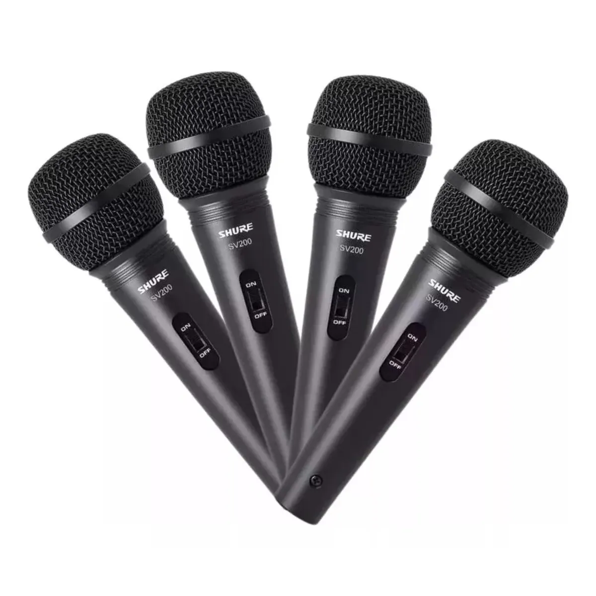 SHURE - Kit De 4 Micrófonos Shure Sv200 Vocal Dinámico Profesional