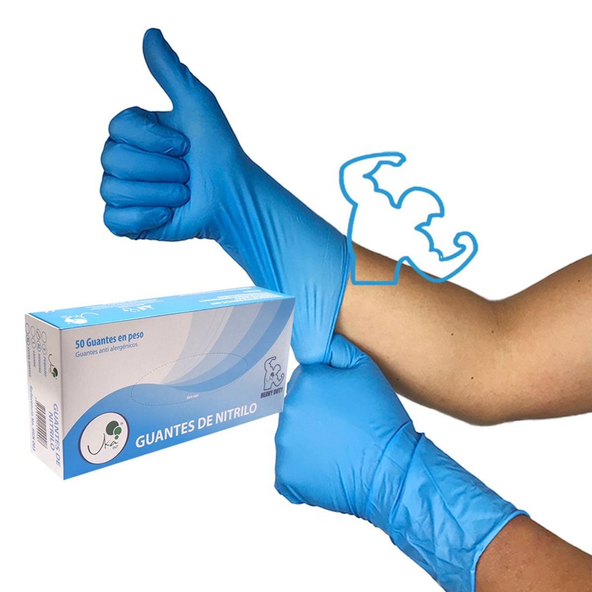 UKAINT - Guantes de Nitrilo HD Cal 12 x 50u Azul Ukaint talla L