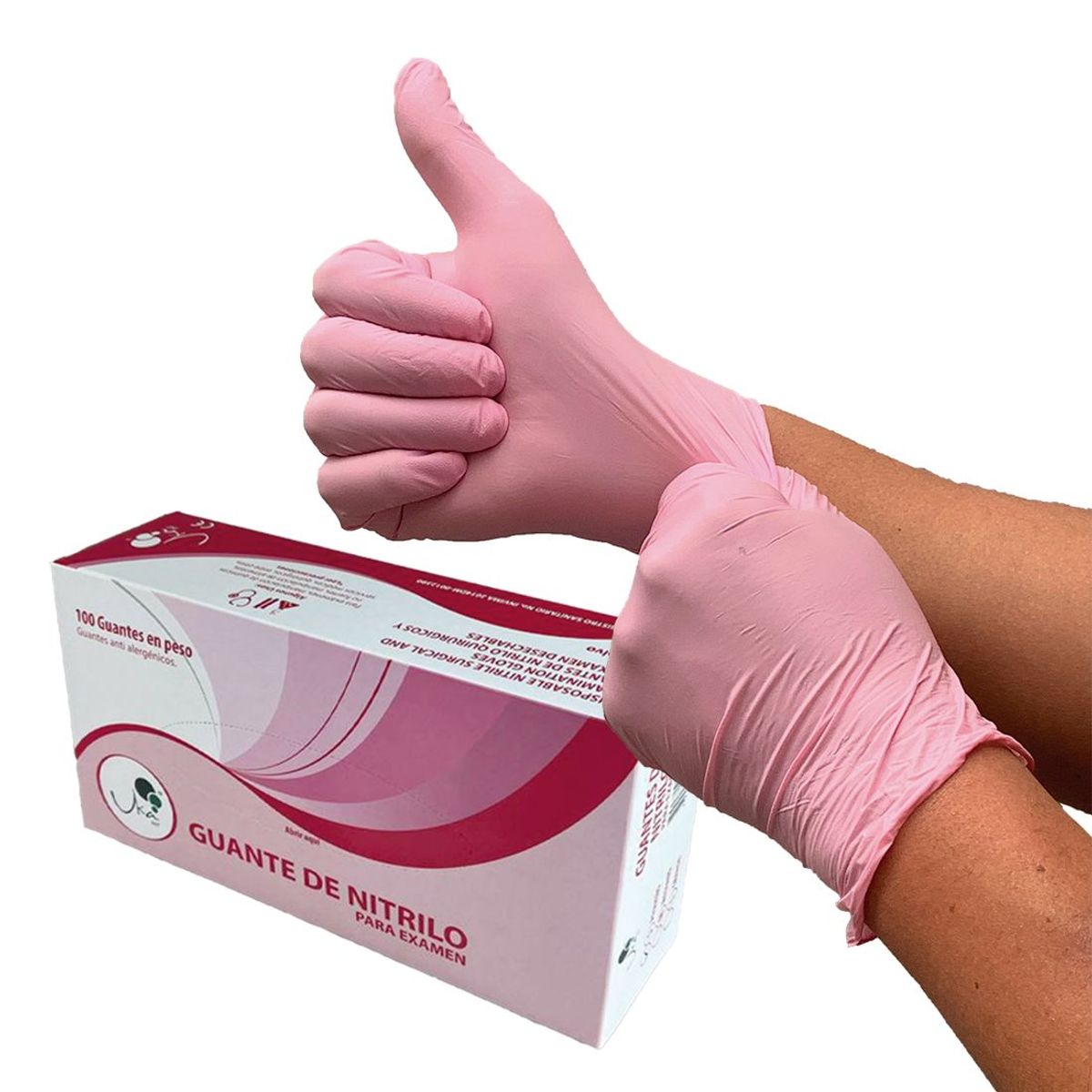 UKAINT - Guantes de Nitrilo Rosado L x 100u ukaint