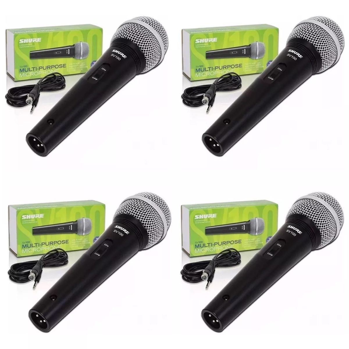 SHURE - Micrófono Shure Sv100 Dinámico Kit X 4 Unidades