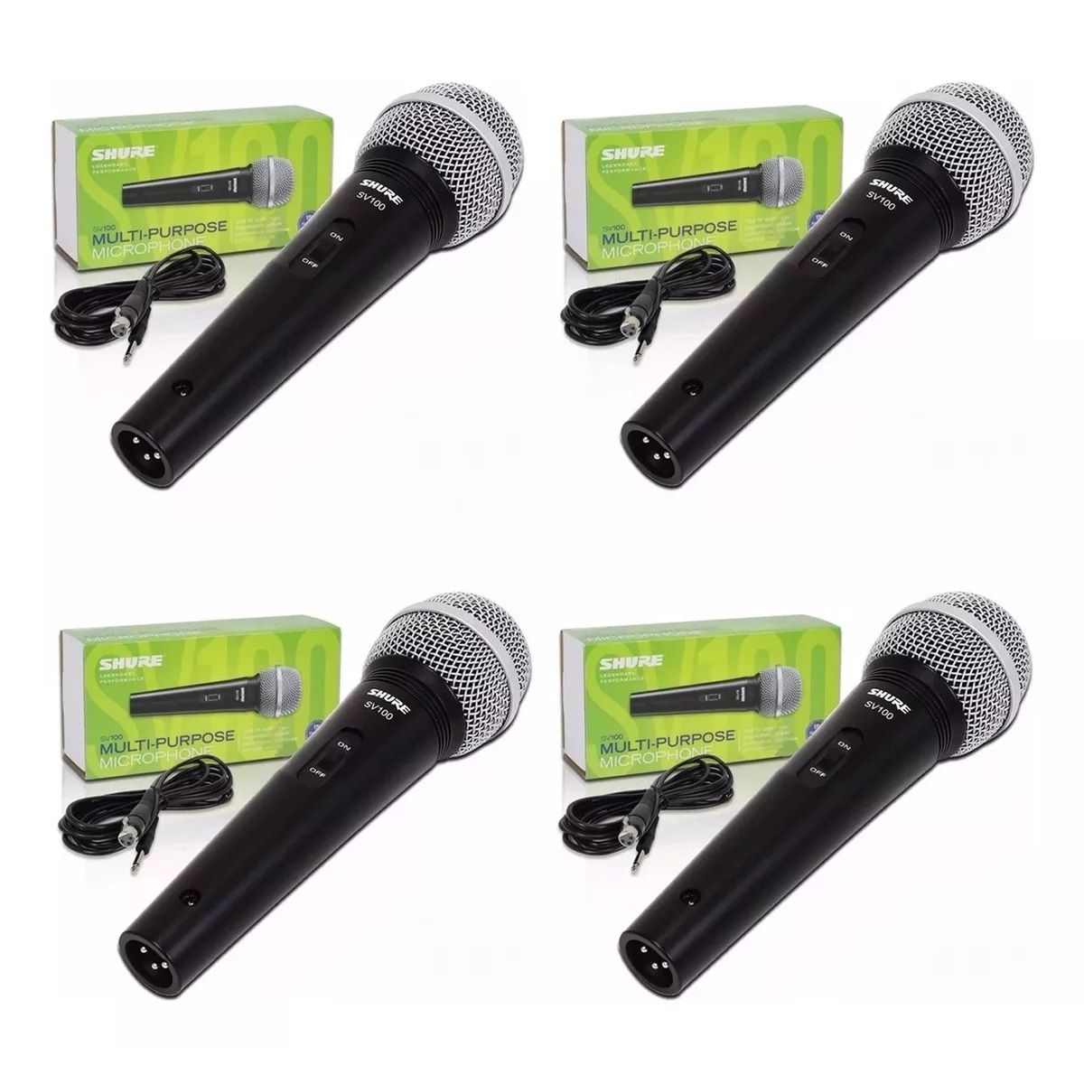 SHURE - Micrófono Shure Sv100 Dinámico Kit X 4 Unidades