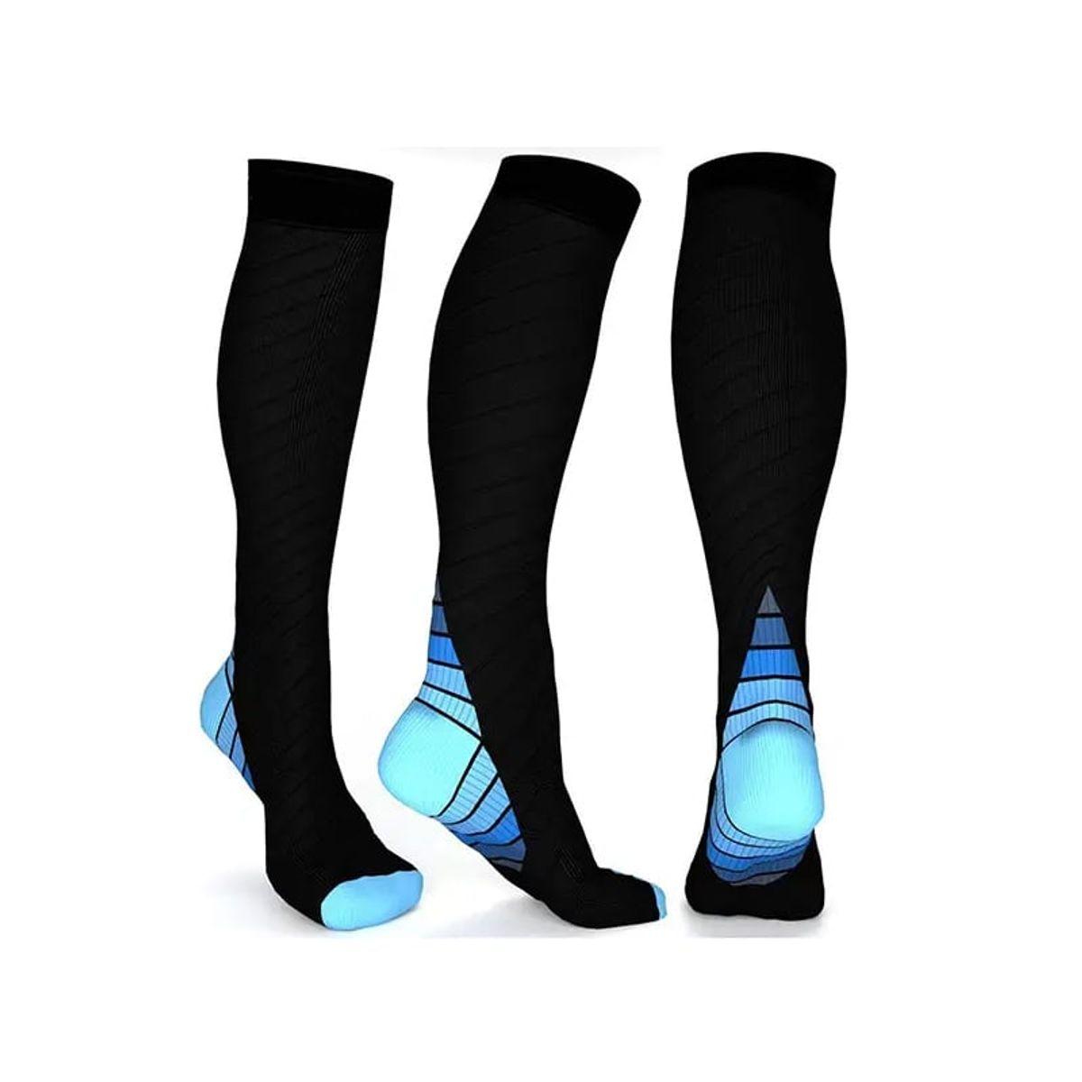 GENERICO - Medias de compresión deportivas Unisex - Negro Azul - S-M