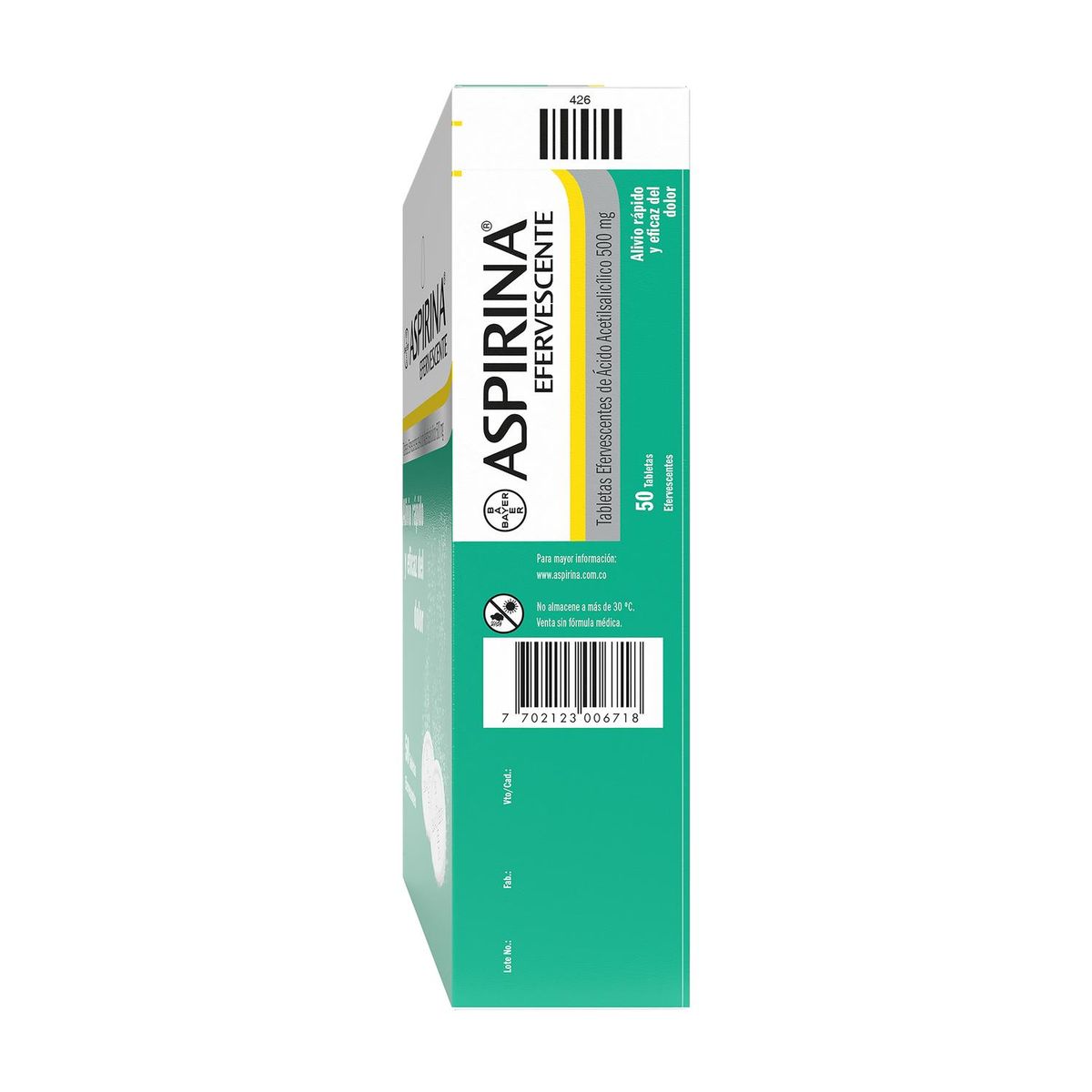 BAYER - Aspir Eferv 0.5 G X 50 Tabletas_.