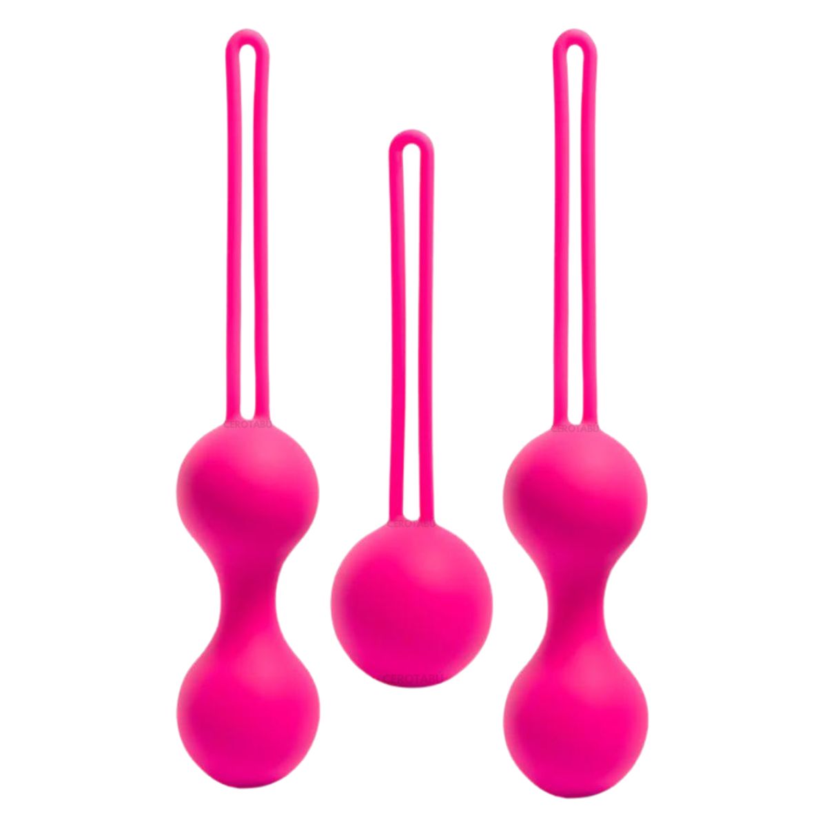 GENERICO - Kit 3 Bolas Vaginales Kegel Con Peso Silicona Médica Fucsia