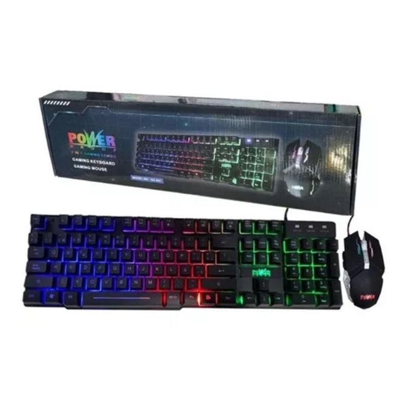 POWER GROUP - Combo Teclado y Mouse Gamer RGB Retroiluminada Modelo GC-801