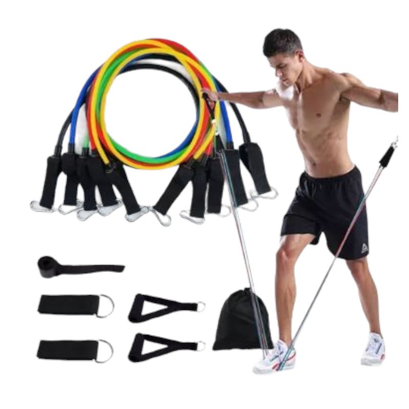 GENERICO - Kit Bandas Elásticas Tubulares Set 11 Piezas Juego Anclaje