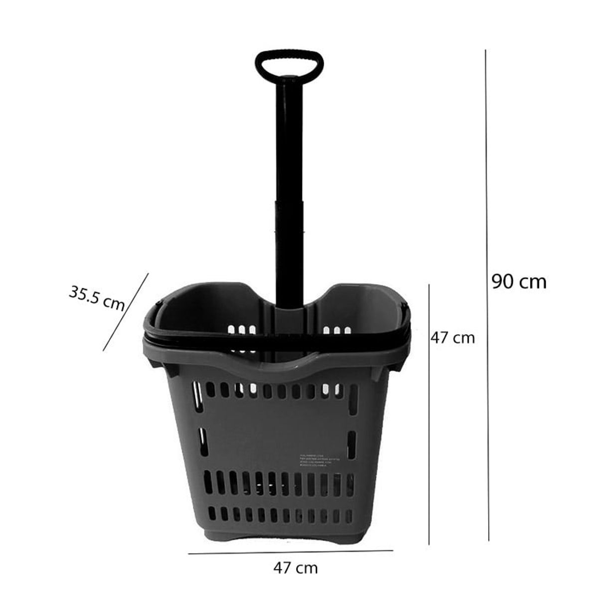 GENERICO - Carro canasta para mercado plástico 2 ruedas.