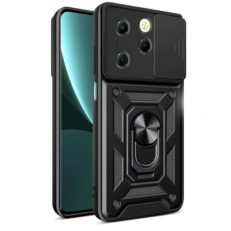 GENERICO - Funda Slider Compatible Infinix Hot 40 Pro Y Tecno Spark 20 Pro Negro