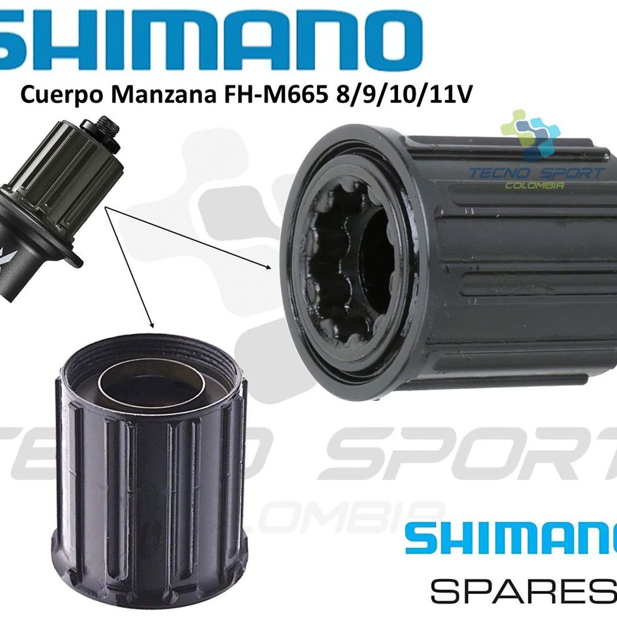 SHIMANO - Cuerpo Pacha Cassette Shimano M665 Núcleo Manzana 891011v
