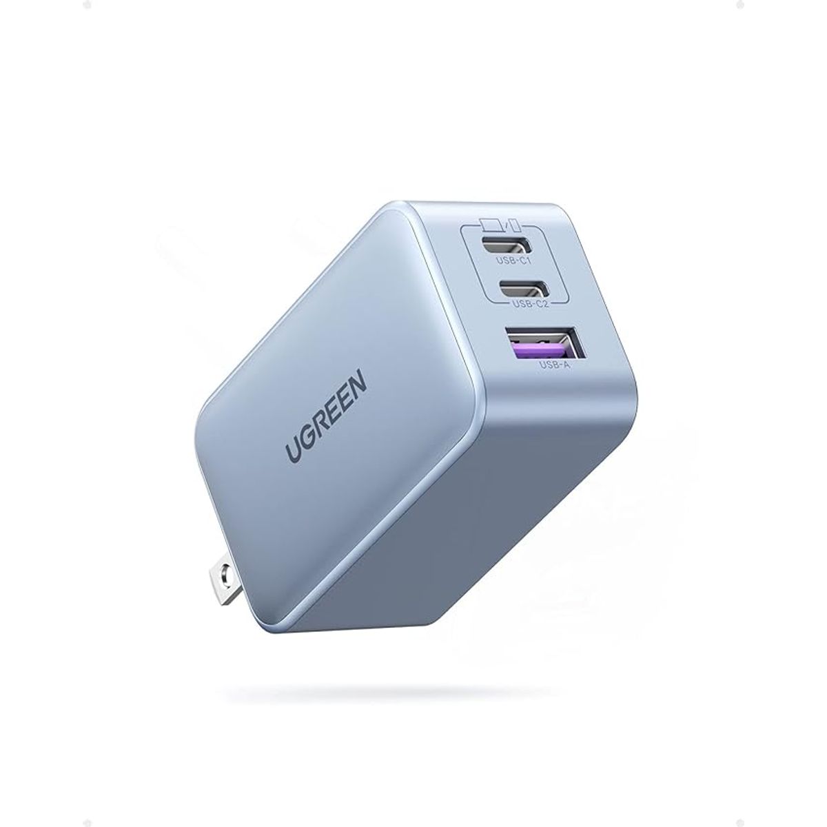 GENERICO - Cargador Ugreen 65w Pd Usb-cx3 Usb-a Carga Rápida AZUL CLARO