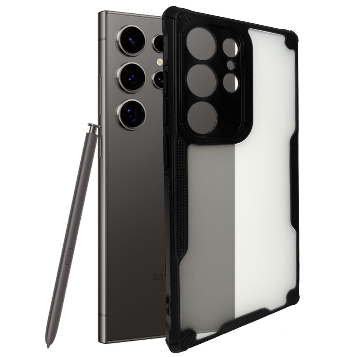 GENERICO - Funda Estuche Case Textura Humo Compatible Samsung S23 Ultra Negro