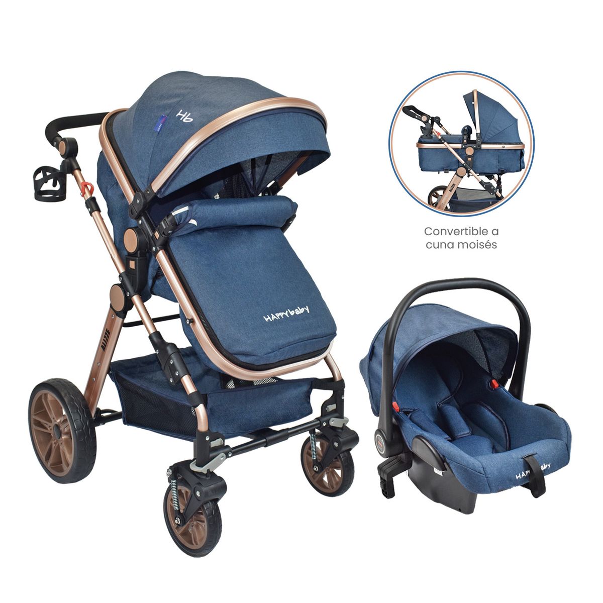HAPPY BABY - Coche de paseo Happy Baby Travel System Alizze Azul