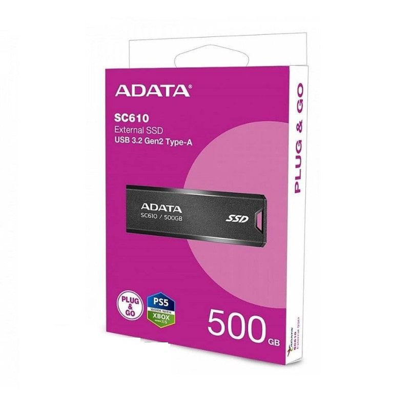 ADATA - Disco externo SSD Tipo USB Adata C610 500GB