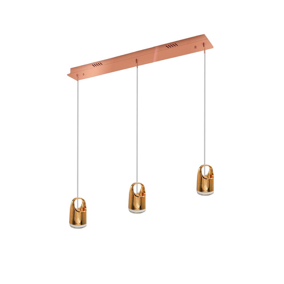 DECOLUM - Lámpara de techo Canasta dorada x 3