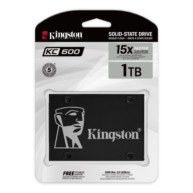 KINGSTON - Disco de estado solido SSD Kingston KC600 SATA 1TB