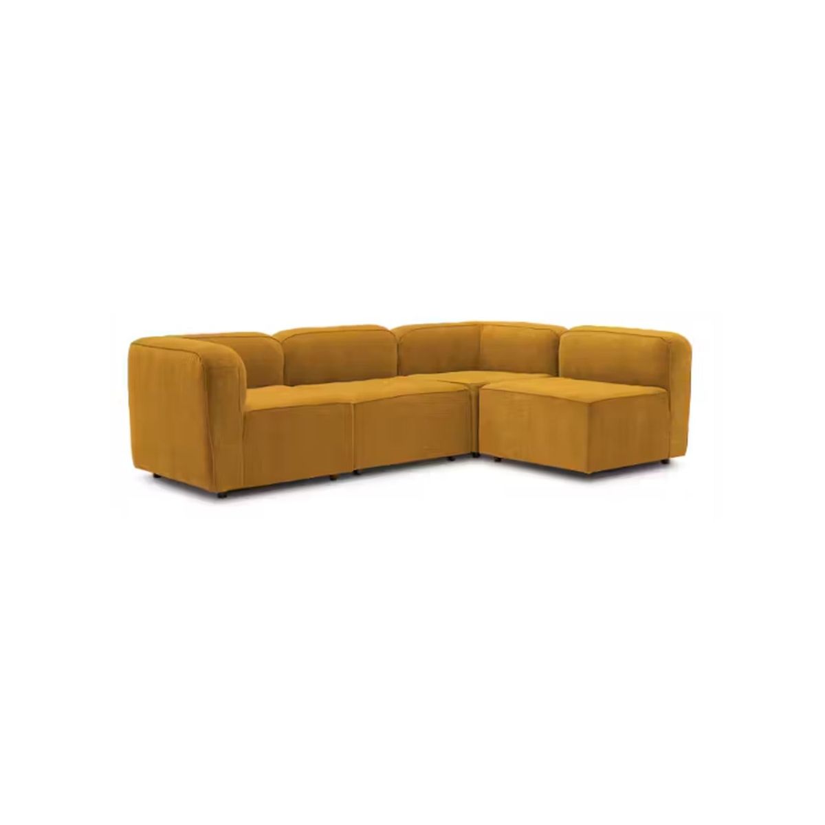 DELUXE FURNITURE - Sofá con banqueta Bocelli 4 puestos Amarillo tela pet friendly 260x85x75