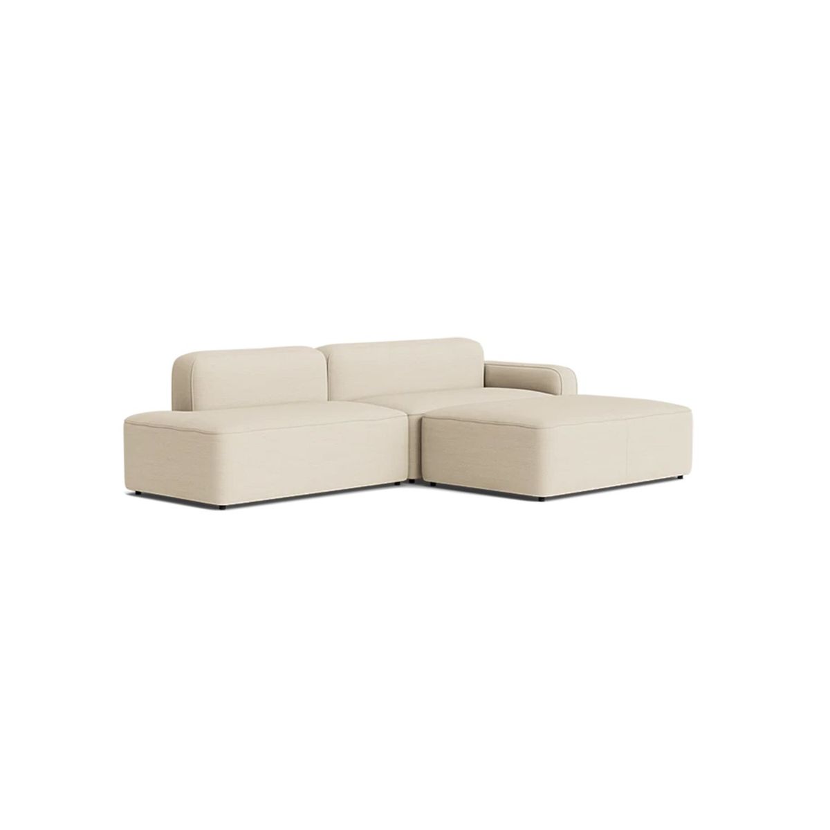 DELUXE FURNITURE - Sofá en L Derecho Sky tela anti fluidos Beige 220x95x75