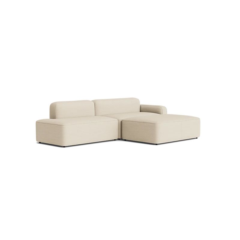 DELUXE FURNITURE - Sofá en L Derecho Sky tela anti fluidos Beige 220x95x75