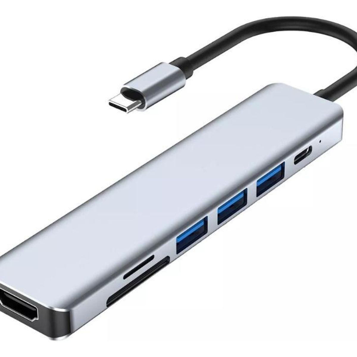 GENERICO - Adaptador Hub Tipo C 4k HDMI USB 30 PD TF SD 7 en 1 PC