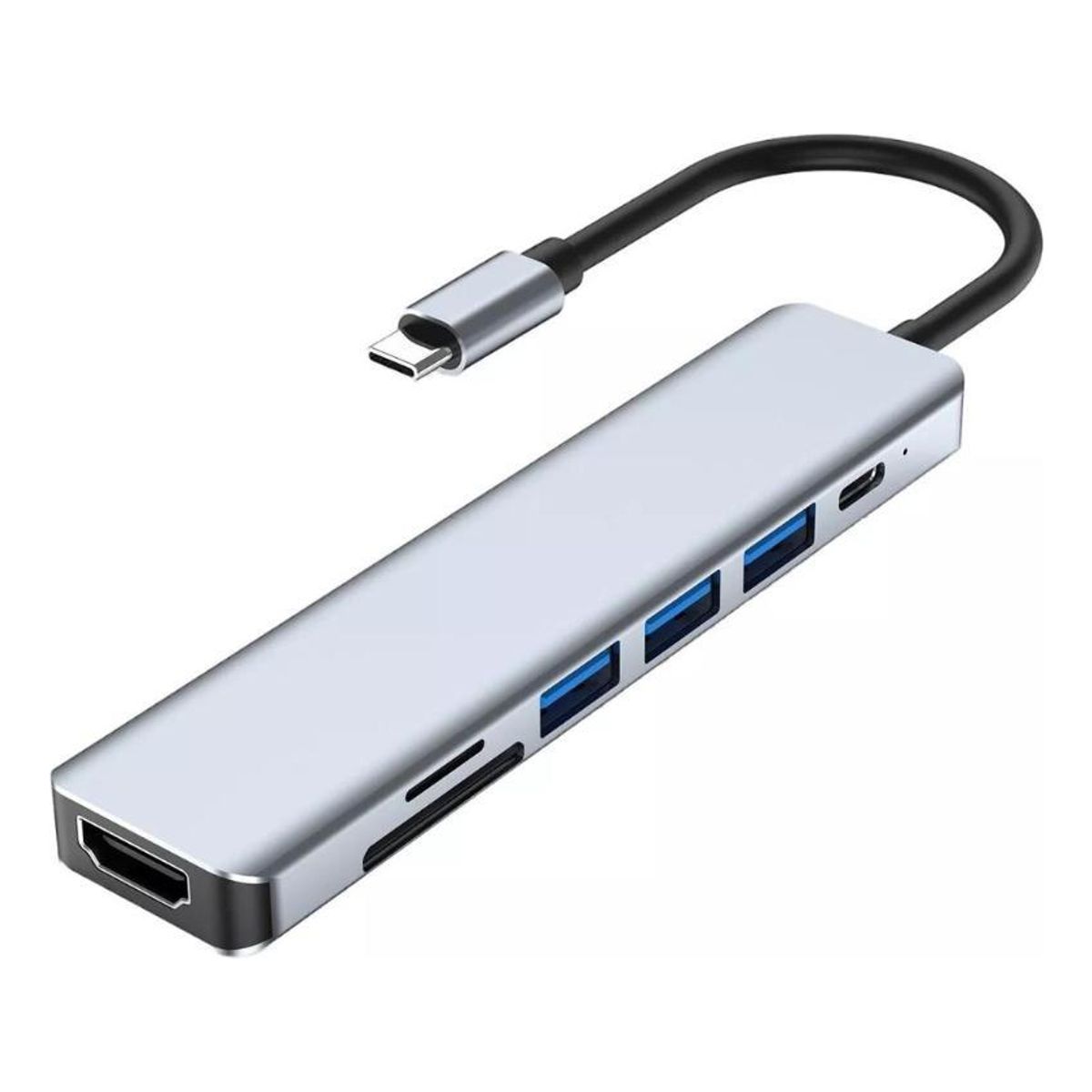 GENERICO - Adaptador Hub Tipo C 4k HDMI USB 30 PD TF SD 7 en 1 PC