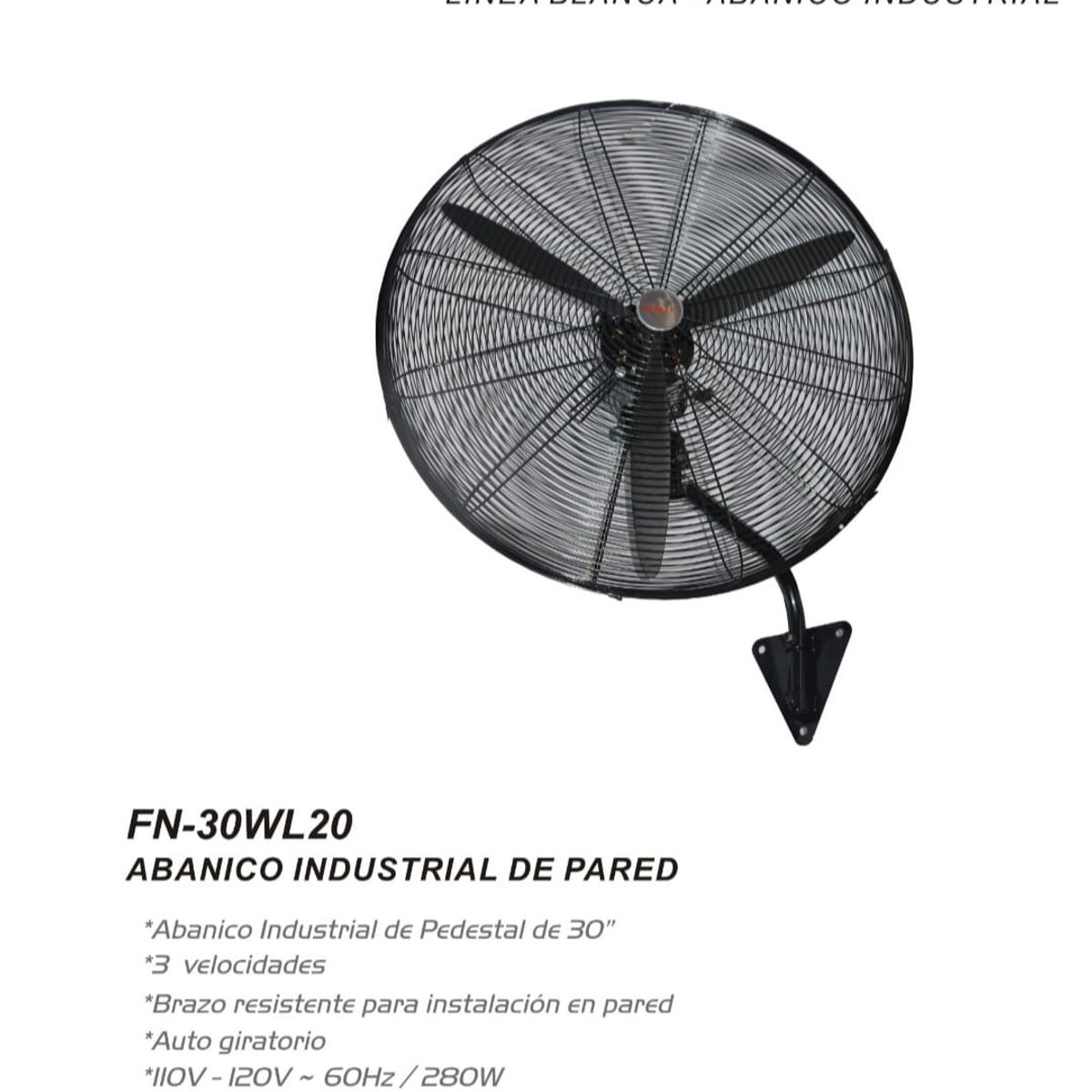 SANKEY - Ventilador Industrial de Pared 280W de Alta Potencia 30 Pulg Sankey