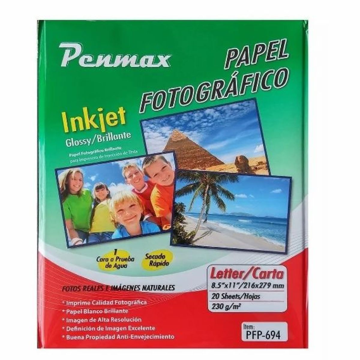 GENERICO - Papel Fotografico Carta X 230 Gr Por 20 Hojas