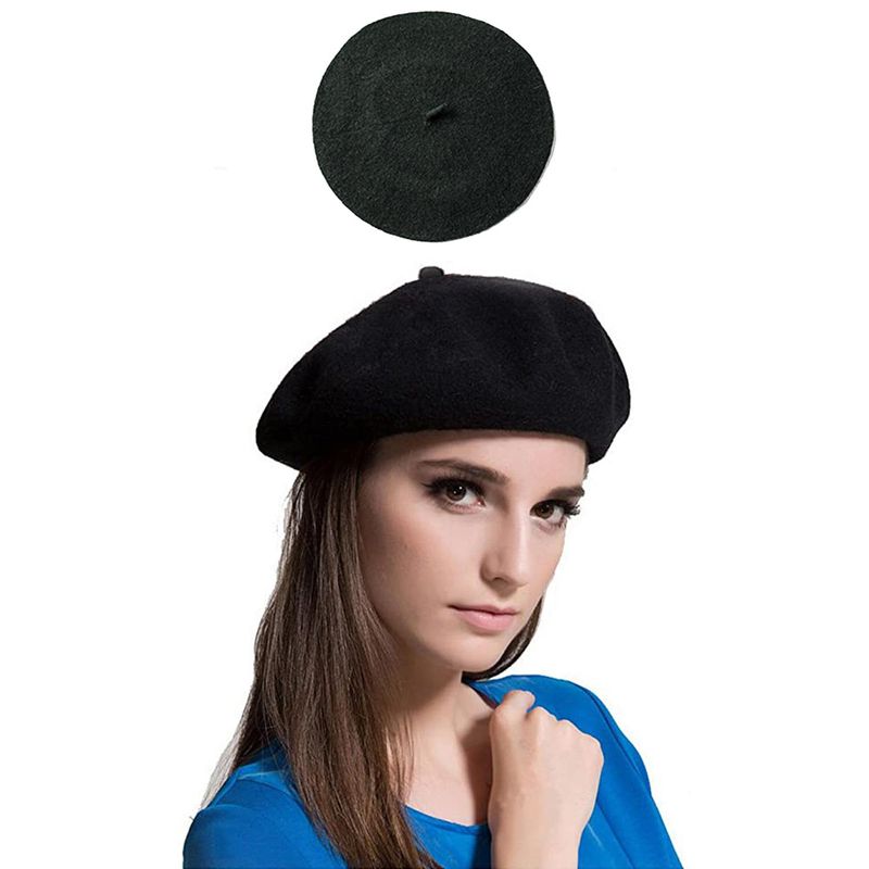 VELBROS - Boina Francesa Mujer Cachucha Gorra Gorro Dama Pava Vise - Negro
