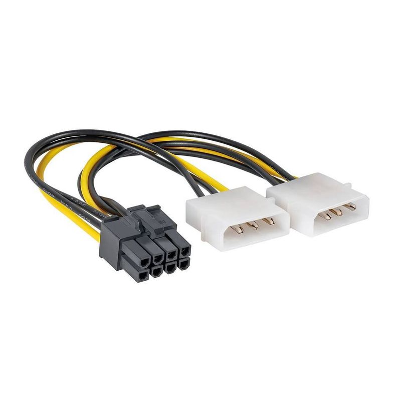 GENERICO - Cable Doble Molex 4 Pines A 8 Pines Pci-e